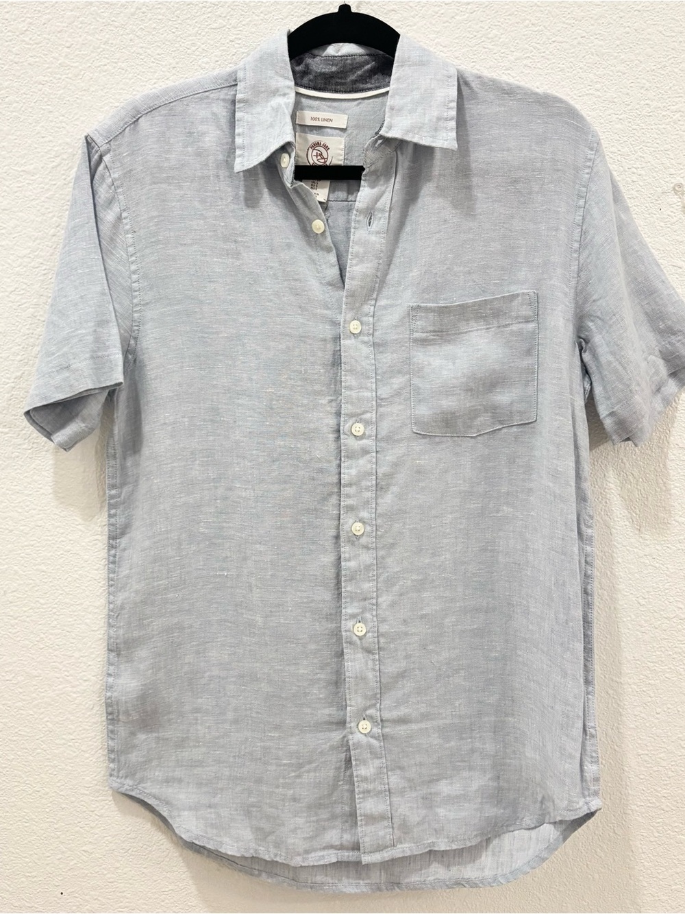 Panama Jack Men's Light Blue Linen Short Sleeve Button Up Shirt NEW Small